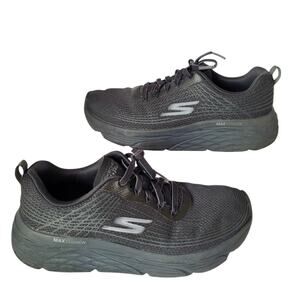 Skechers WMS 9.5 Go Run Max Cushion Shoes Sneaker Black Lace Up Low
